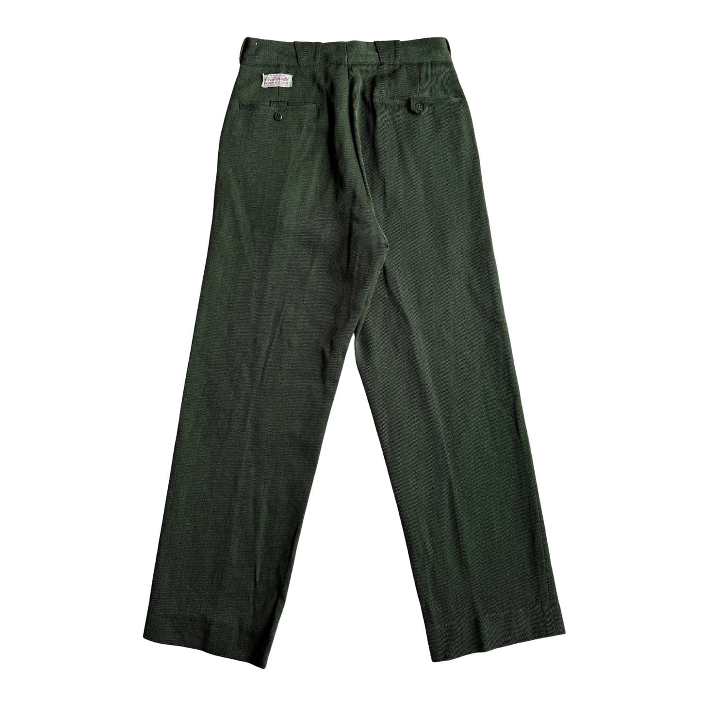 1950s Dark Green Whipcord Uniform Pants (28)