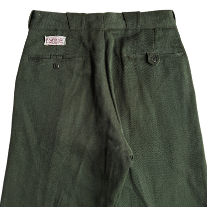 1950s Dark Green Whipcord Uniform Pants (28)
