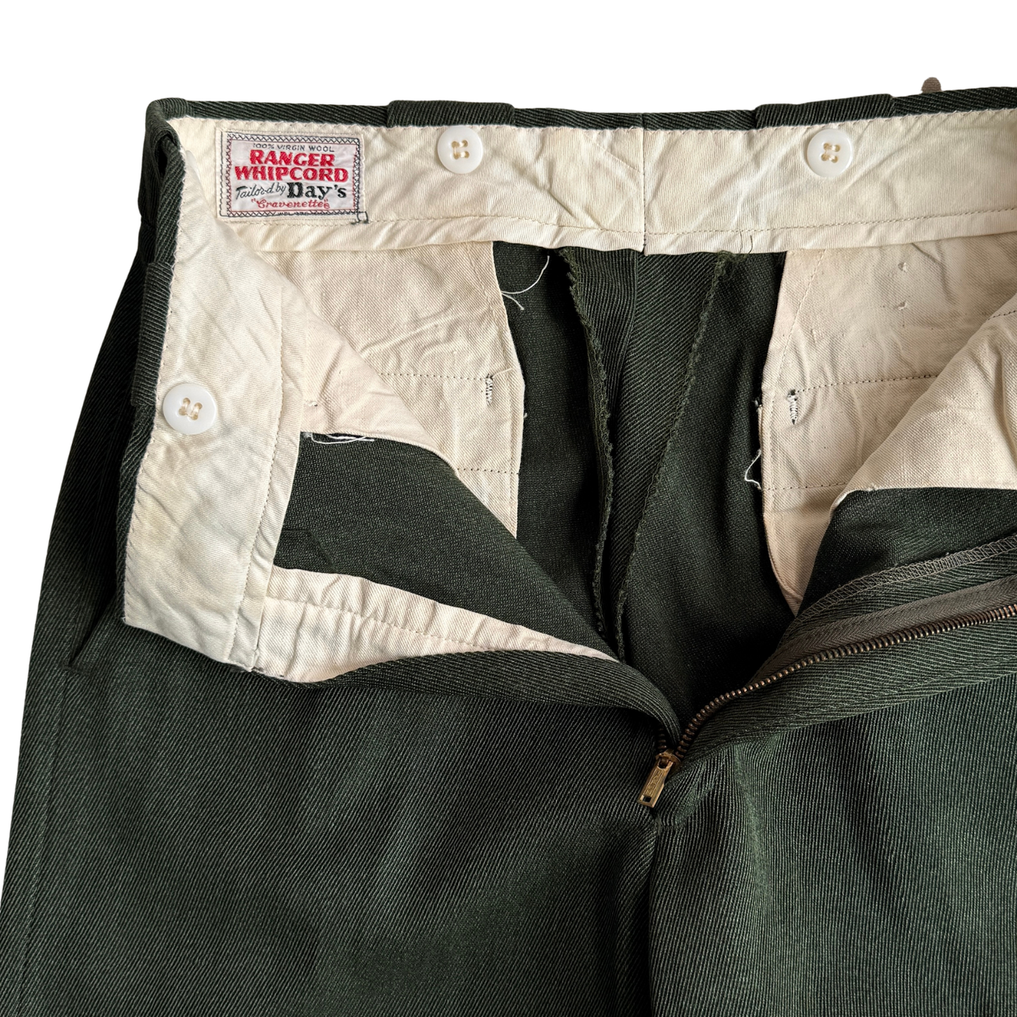 1950s Dark Green Whipcord Uniform Pants (28)