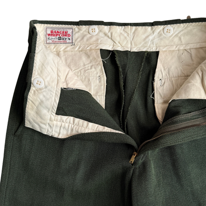 1950s Dark Green Whipcord Uniform Pants (28)
