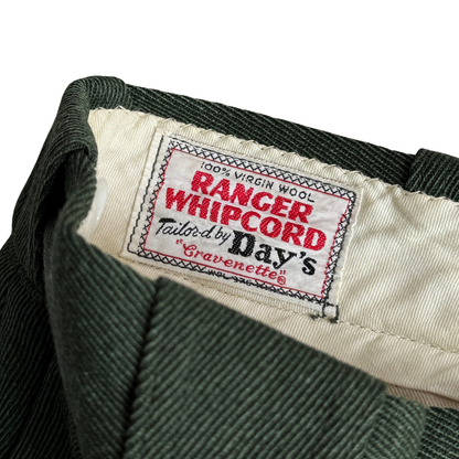 1950s Dark Green Whipcord Uniform Pants (28)