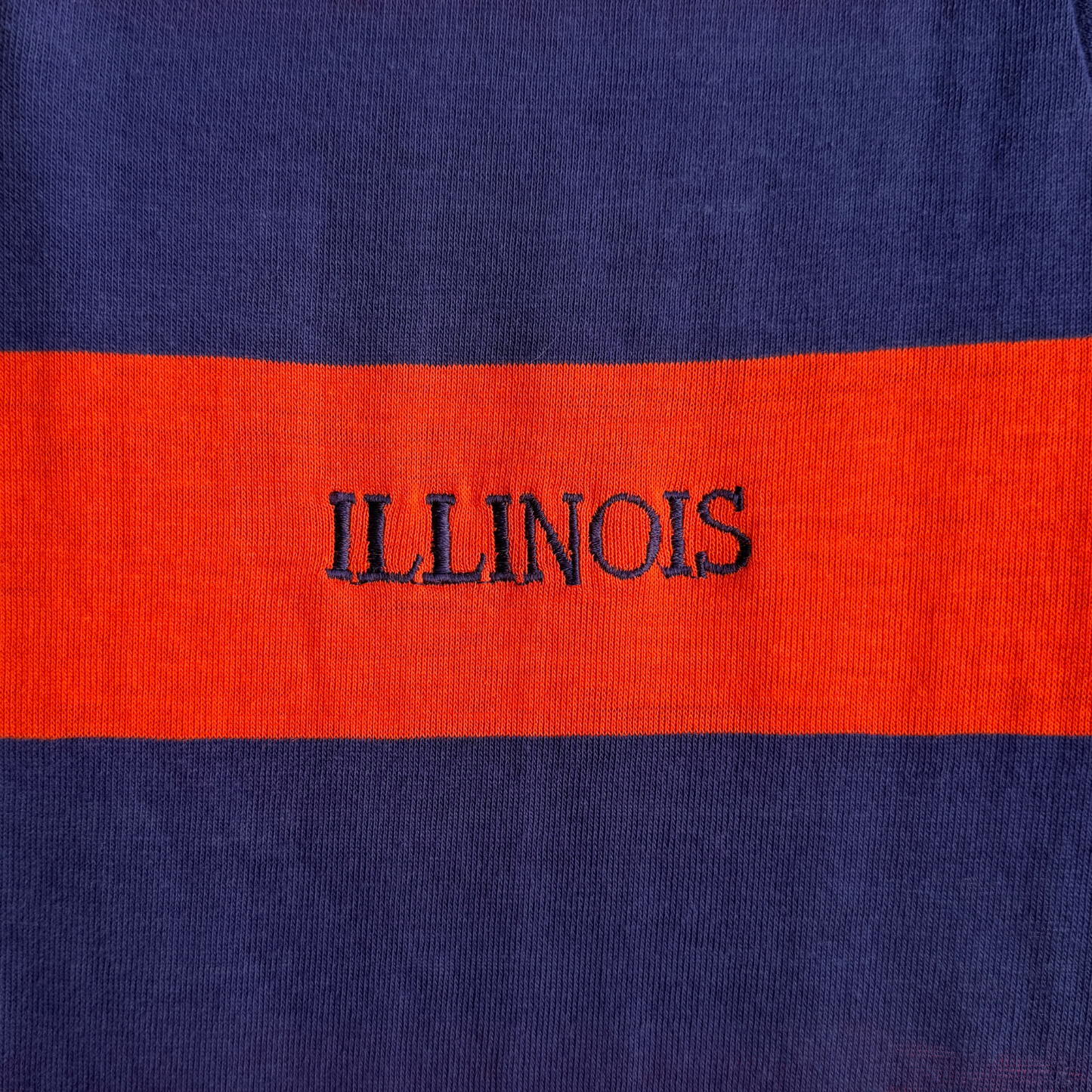 1970s University of Illinois Striped Polo Shirt
