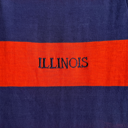 1970s University of Illinois Striped Polo Shirt