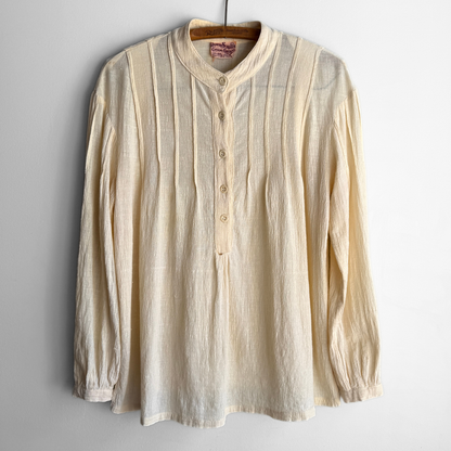 1970s Cream Pintuck Blouse Shirt