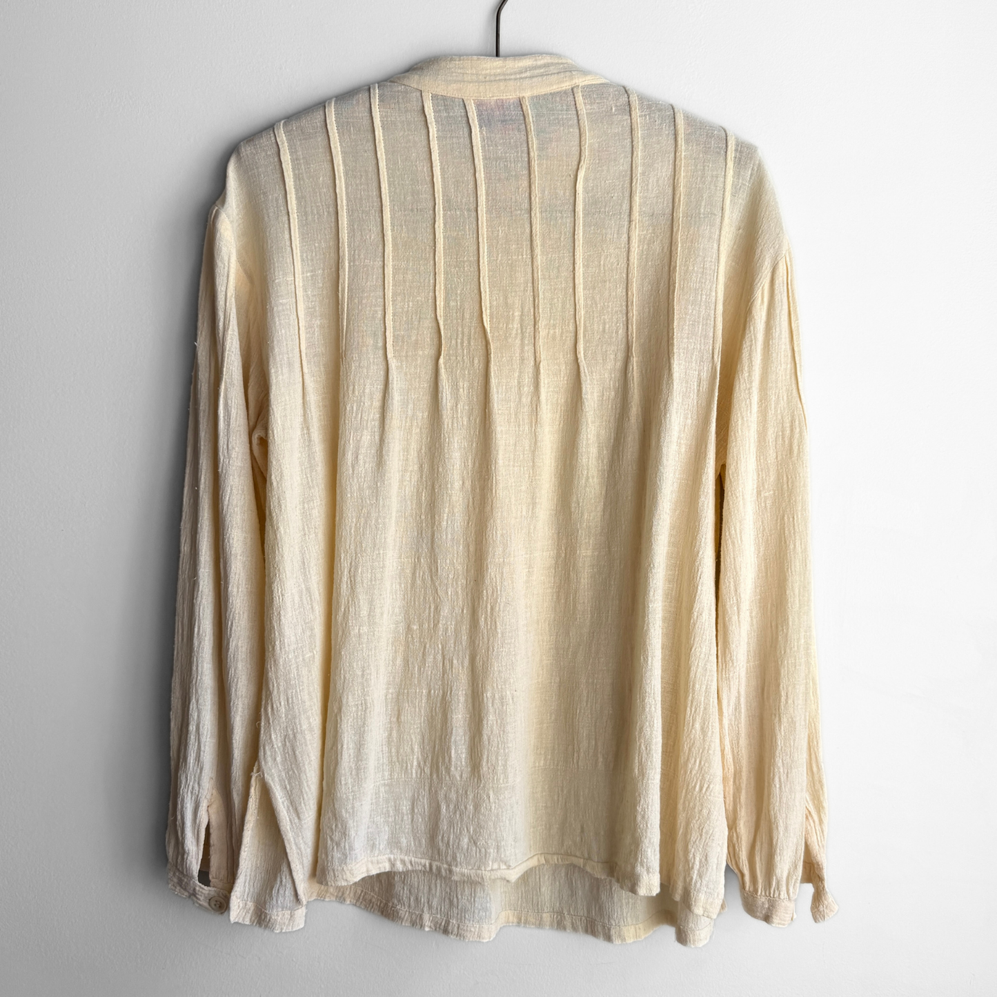 1970s Cream Pintuck Blouse Shirt