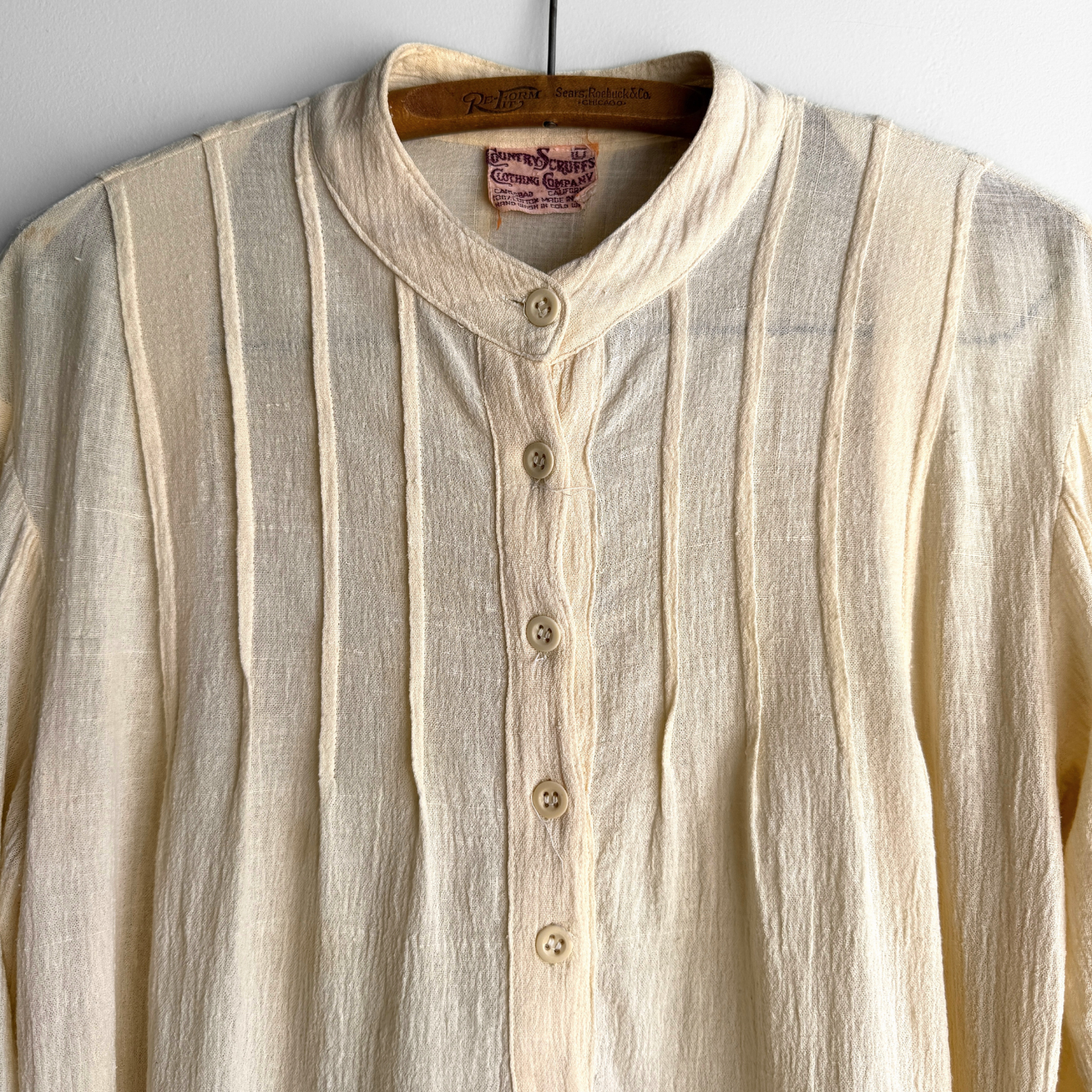 1970s Cream Pintuck Blouse Shirt