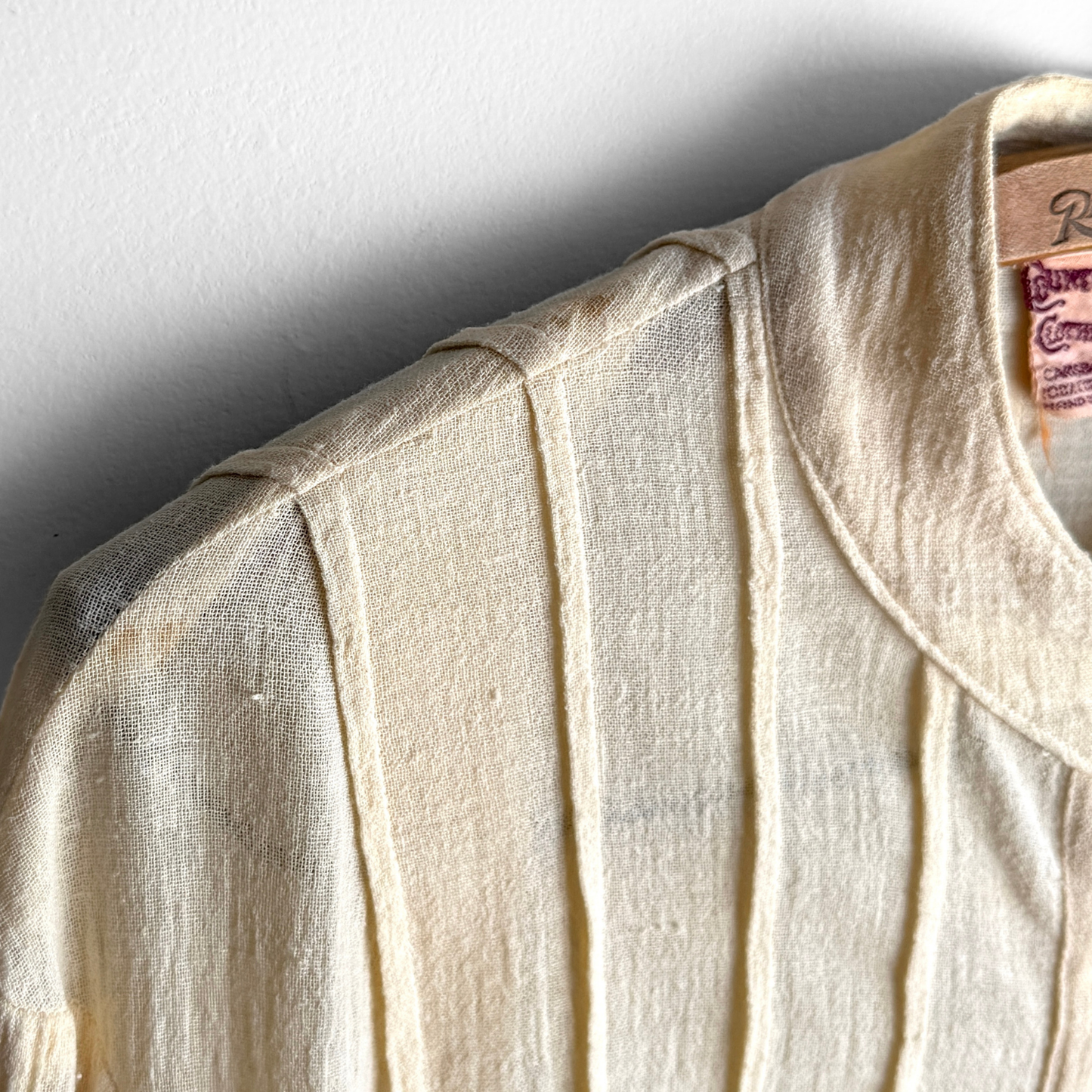 1970s Cream Pintuck Blouse Shirt