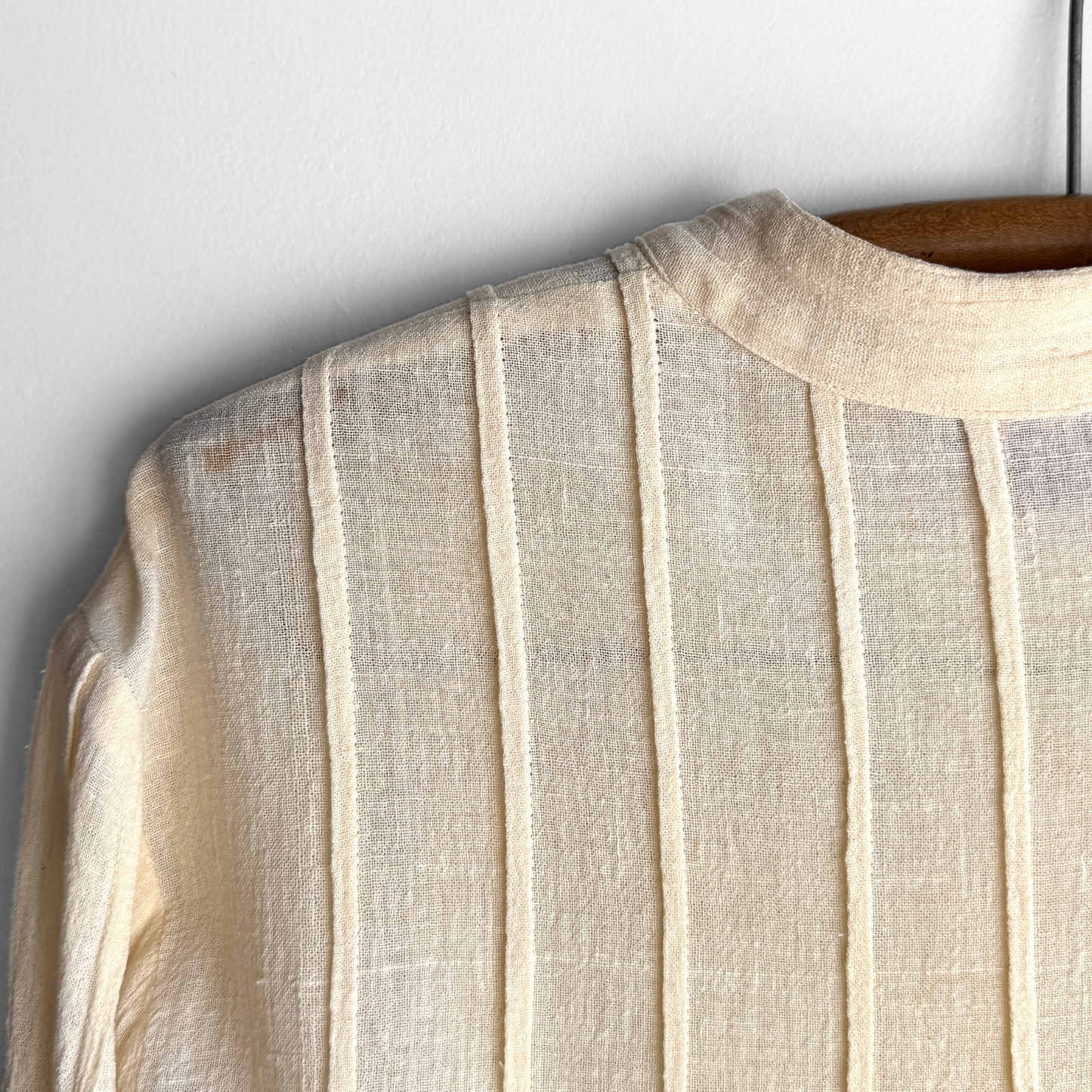 1970s Cream Pintuck Blouse Shirt