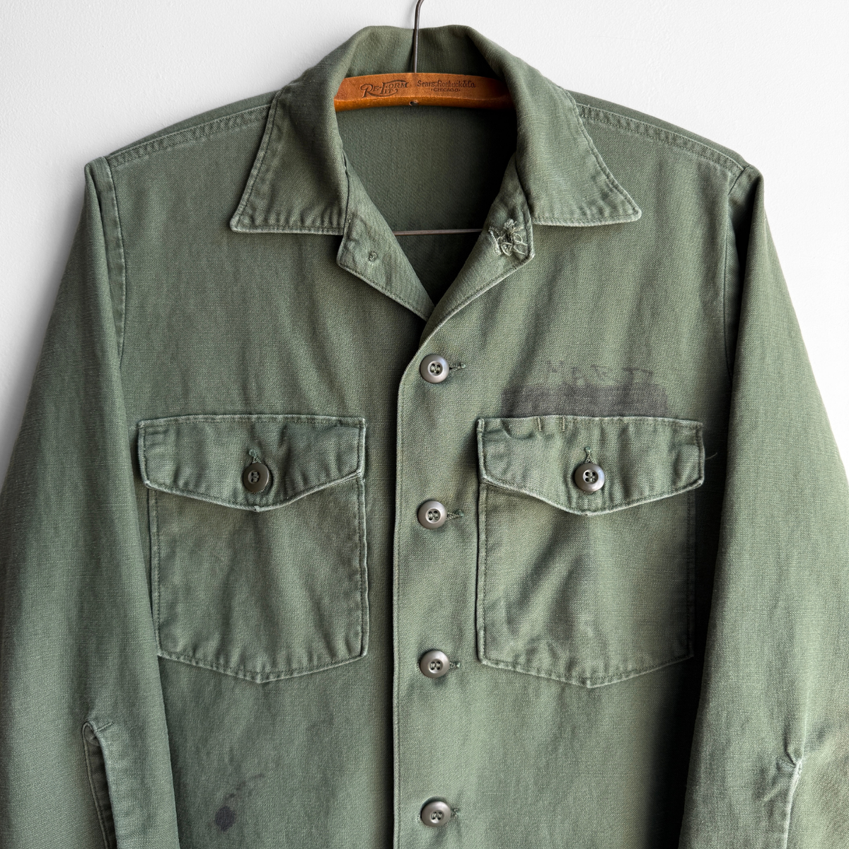 1960s U.S. Army OG 107 Fatigue Shirt