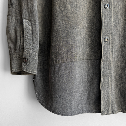 1930s Salt & Pepper Repaired Chambray Work Shirt