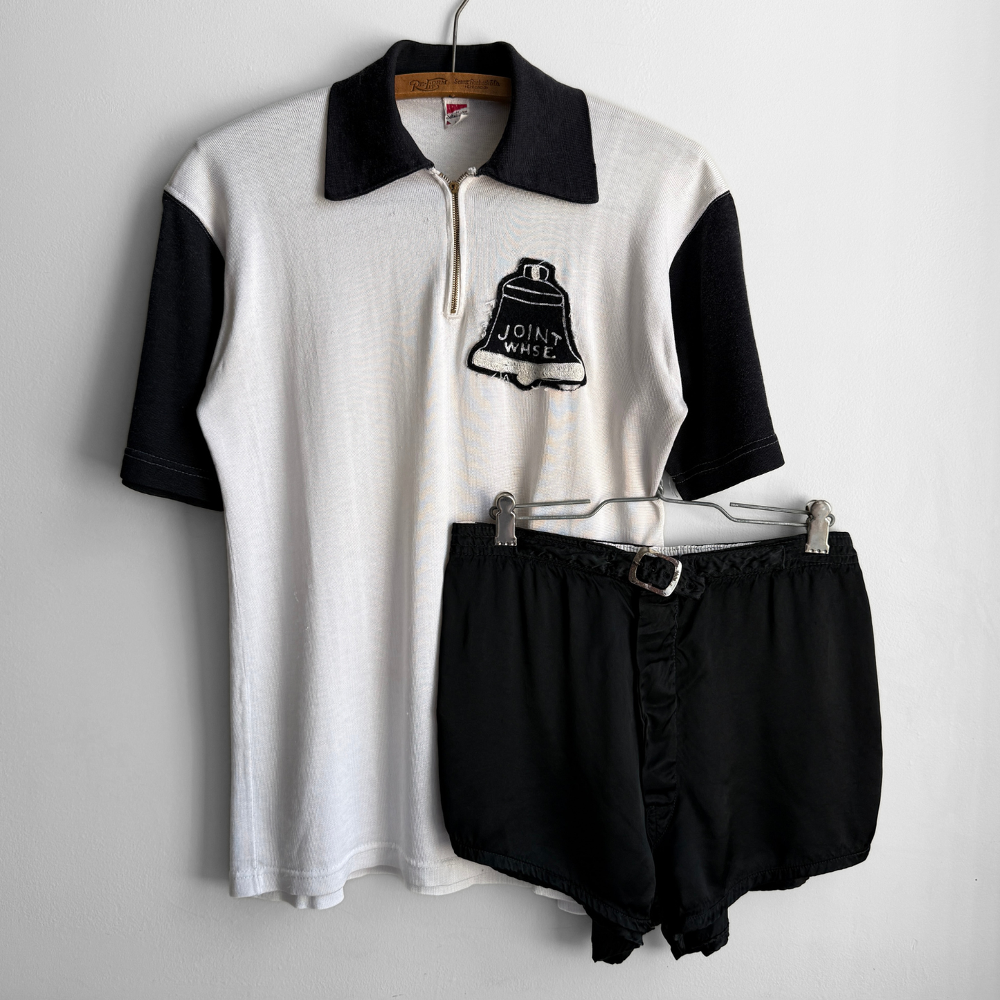 1950s Joint Warehouse Black & White Basketball Uniform Set