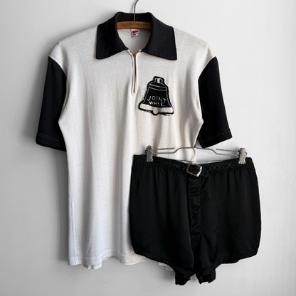 1950s Joint Warehouse Black & White Basketball Uniform Set