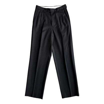 1980s Dark Grey Pleated Dress Pants (29)