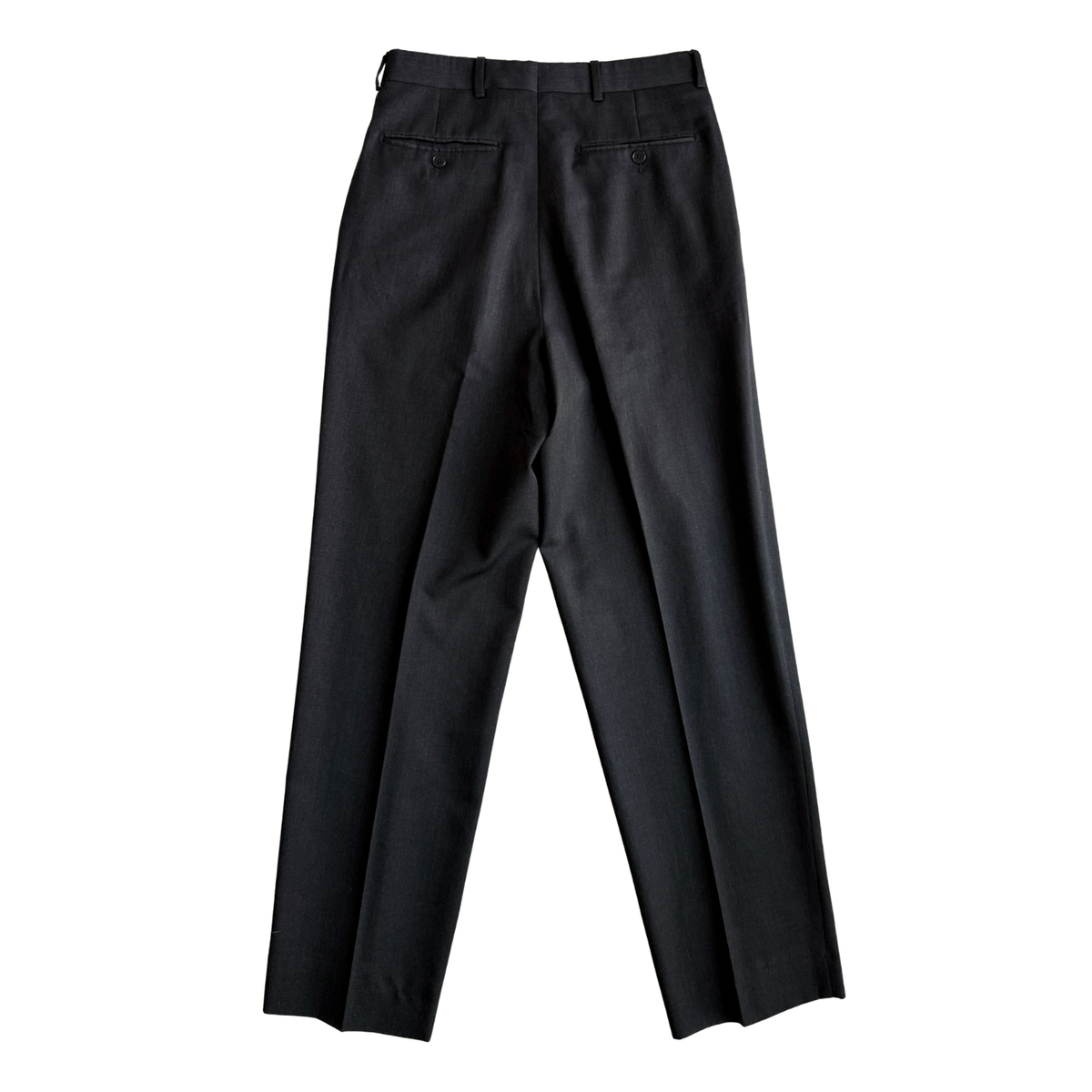 1980s Dark Grey Pleated Dress Pants (29)