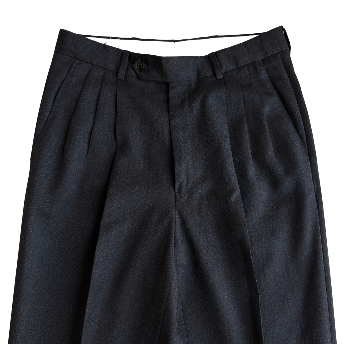 1980s Dark Grey Pleated Dress Pants (29)