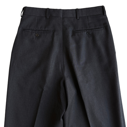 1980s Dark Grey Pleated Dress Pants (29)