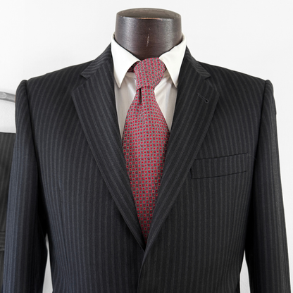 Burberry London Black Pinstripe Wool 2pc Suit