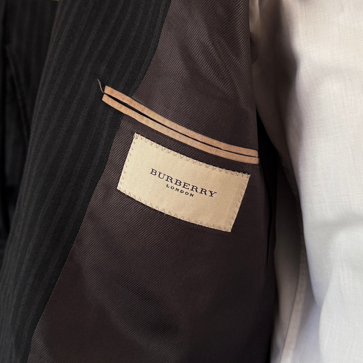 Burberry London Black Pinstripe Wool 2pc Suit
