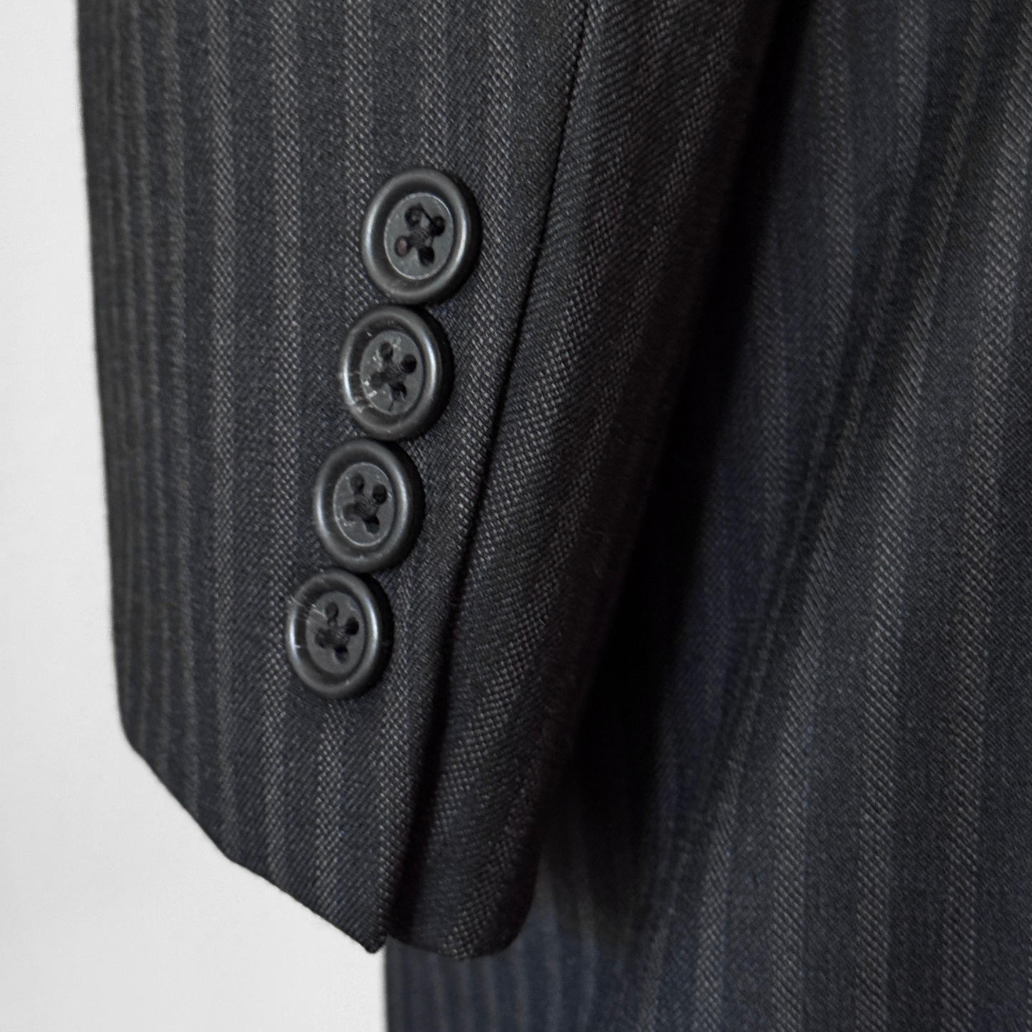 Burberry London Black Pinstripe Wool 2pc Suit