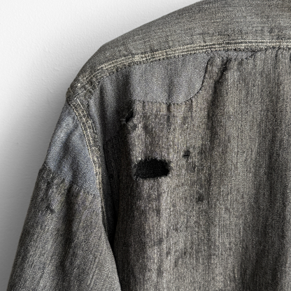1930s Salt & Pepper Repaired Chambray Work Shirt