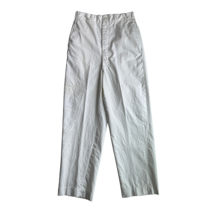 1940s U.S. Navy White Twill Officer Uniform Pants (28)