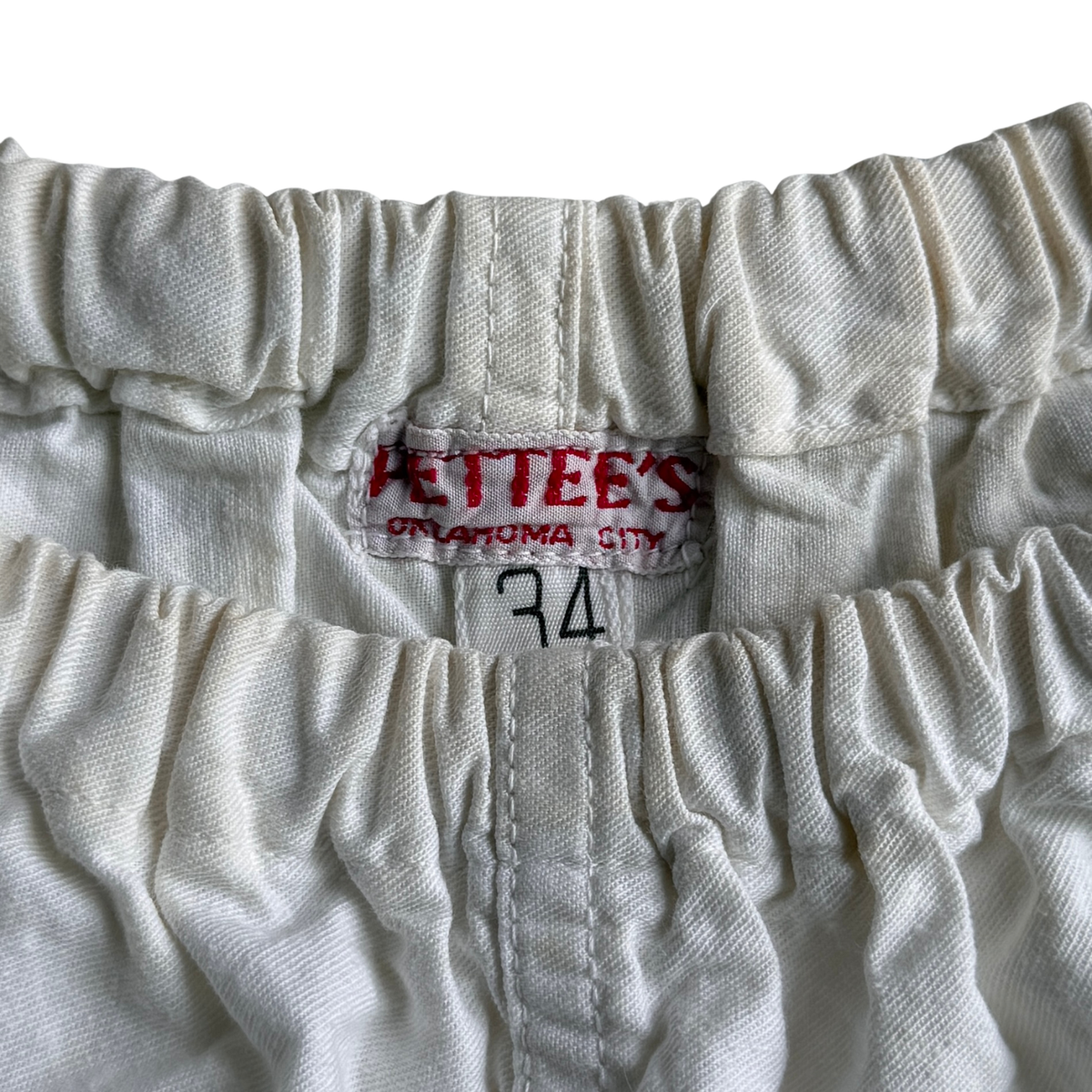 1940s White Cotton Basketball Shorts (M)