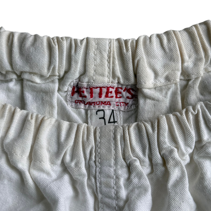 1940s White Cotton Basketball Shorts (M)