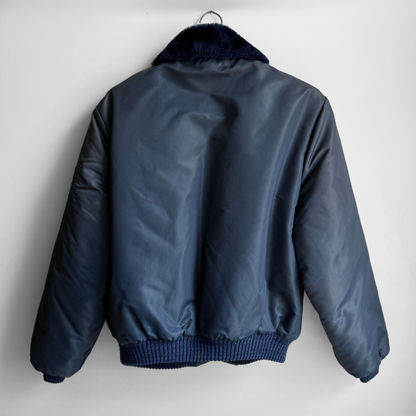 1970s Navy Blue B-15 Bomber Flight Jacket
