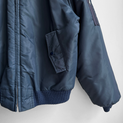 1970s Navy Blue B-15 Bomber Flight Jacket