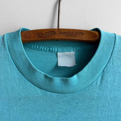 1980s Teal Blue Pocket Tee