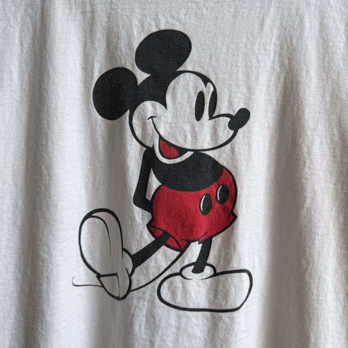 1980s Mickey Mouse White Ringer Tee