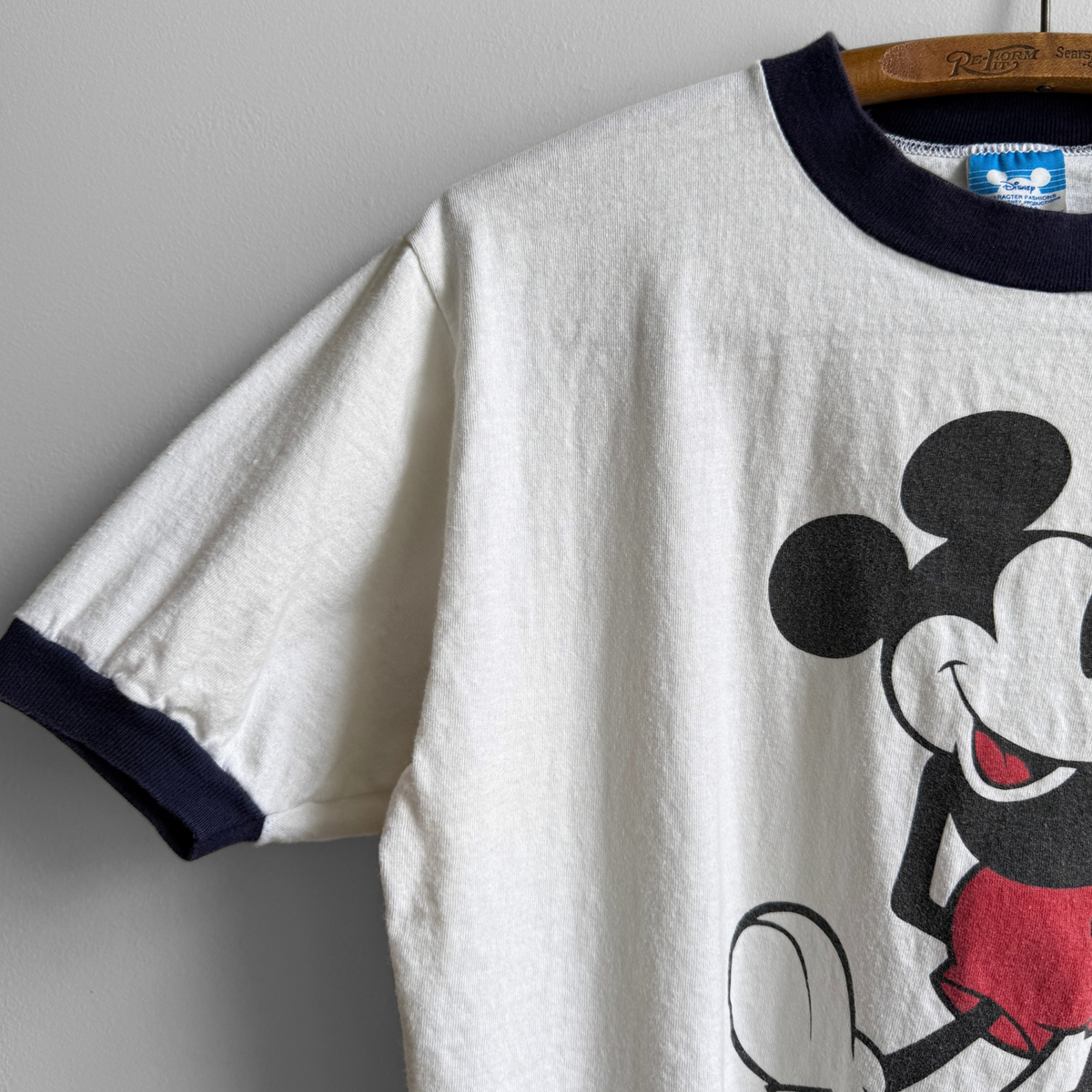 1980s Mickey Mouse White Ringer Tee