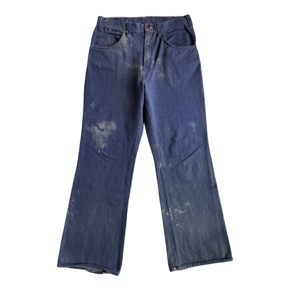1970s Dark Blue Bootcut Denim Jeans