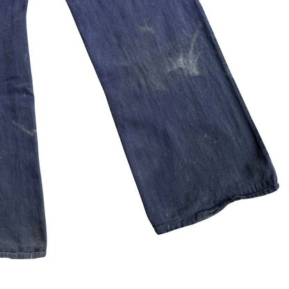 1970s Dark Blue Bootcut Denim Jeans