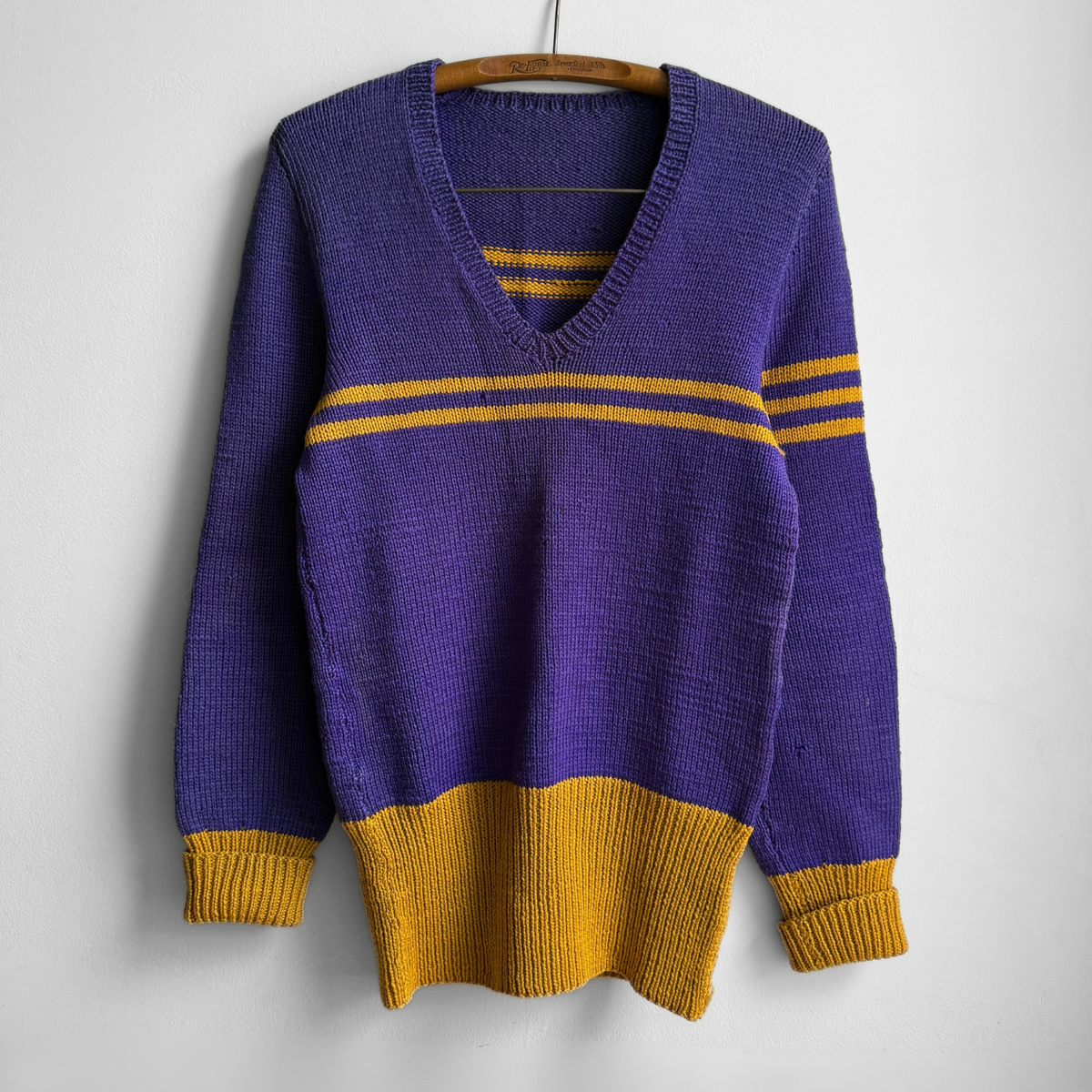 1950s Purple & Yellow Letterman Sweater