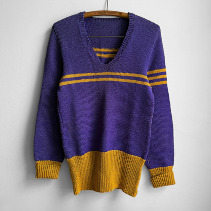 1950s Purple & Yellow Letterman Sweater