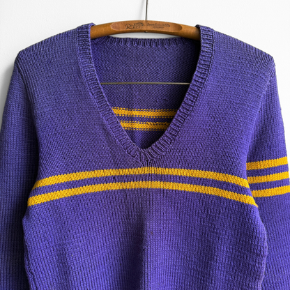 1950s Purple & Yellow Letterman Sweater