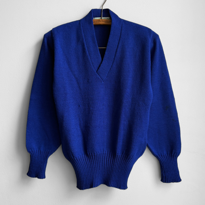 1960s Royal Blue V-Neck Sweater