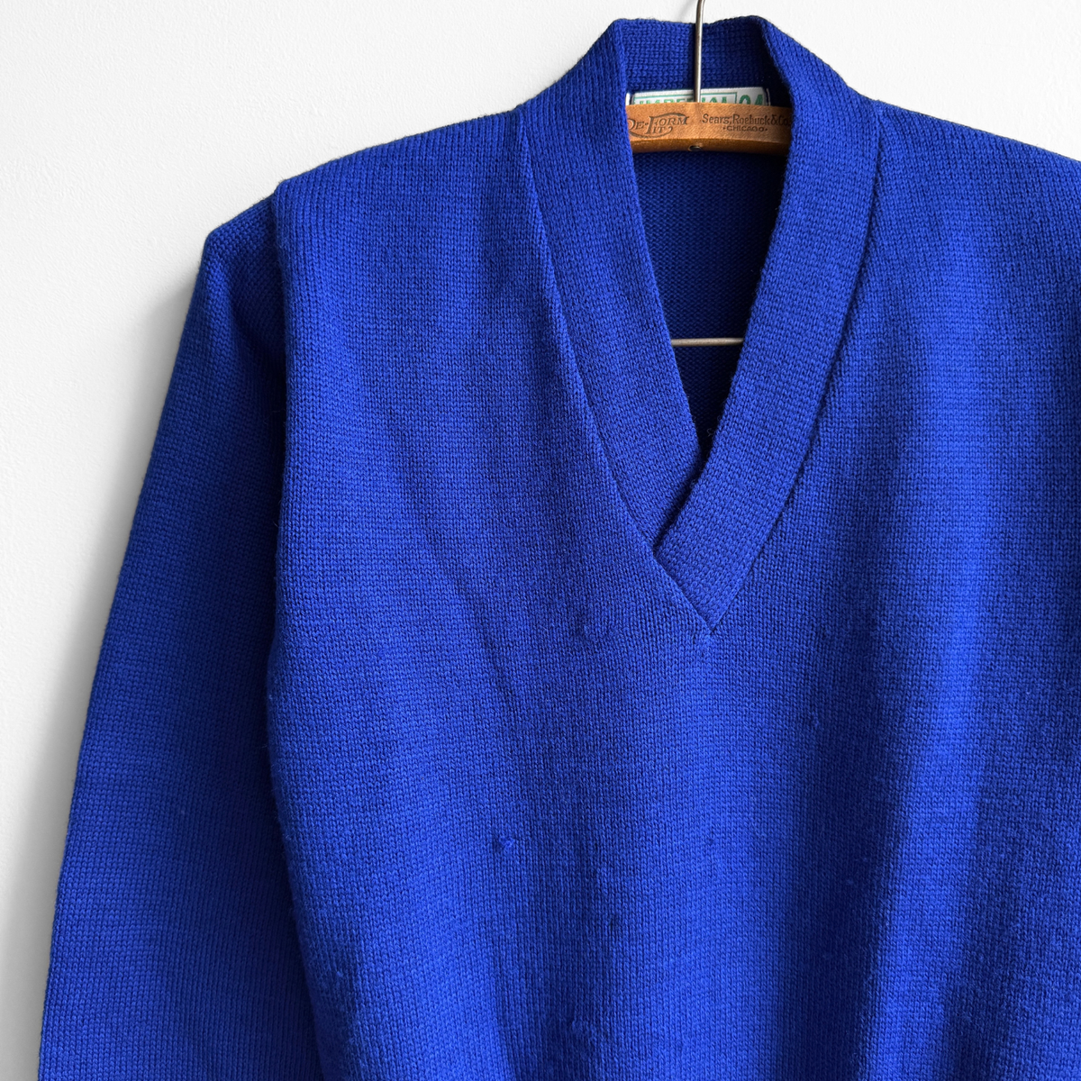 1960s Royal Blue V-Neck Sweater