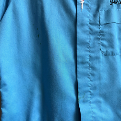 1960s The Times Newspaper Blue Bowling Shirt