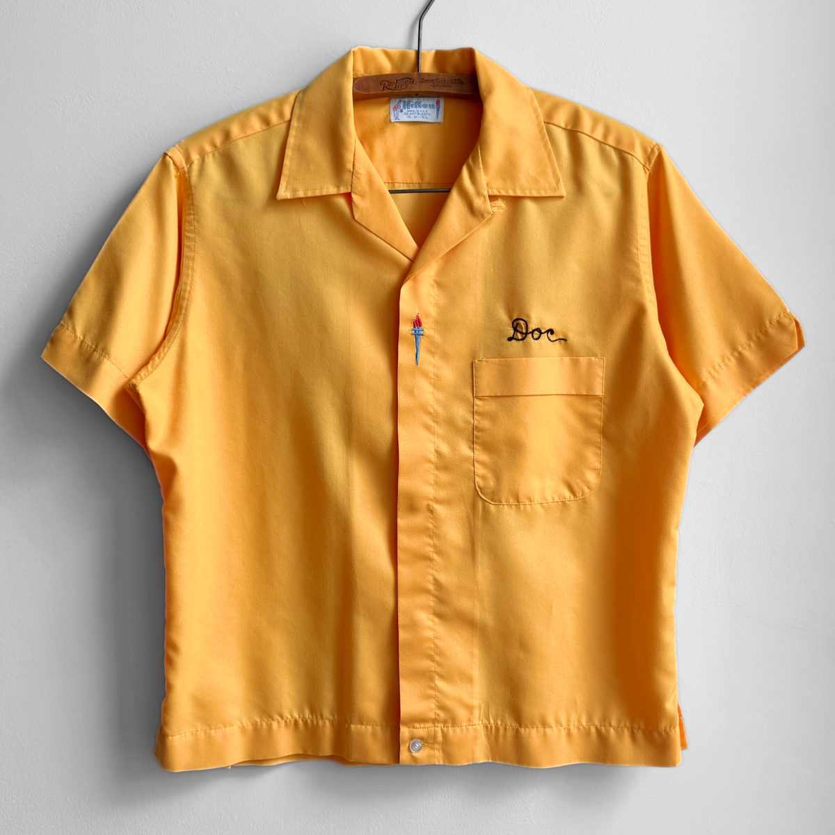 1960s The Times Newspaper Yellow Bowling Shirt