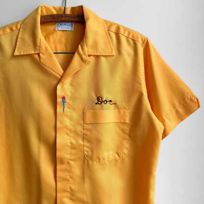 1960s The Times Newspaper Yellow Bowling Shirt
