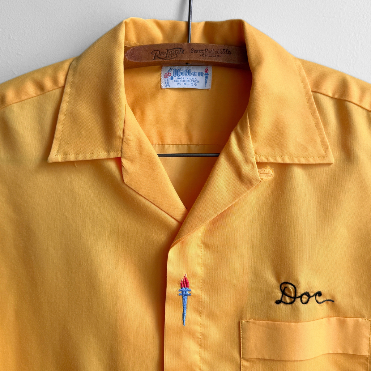 1960s The Times Newspaper Yellow Bowling Shirt