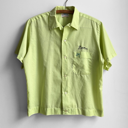 1960s The Times Newspaper Green Bowling Shirt