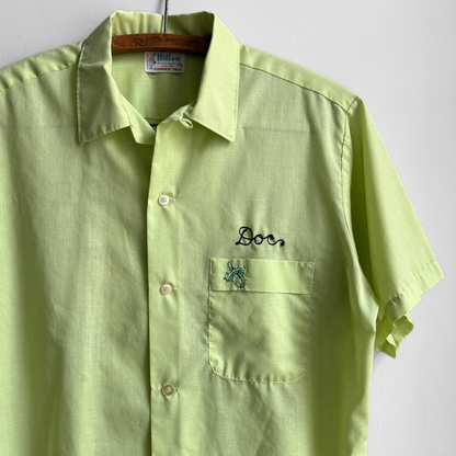 1960s The Times Newspaper Green Bowling Shirt