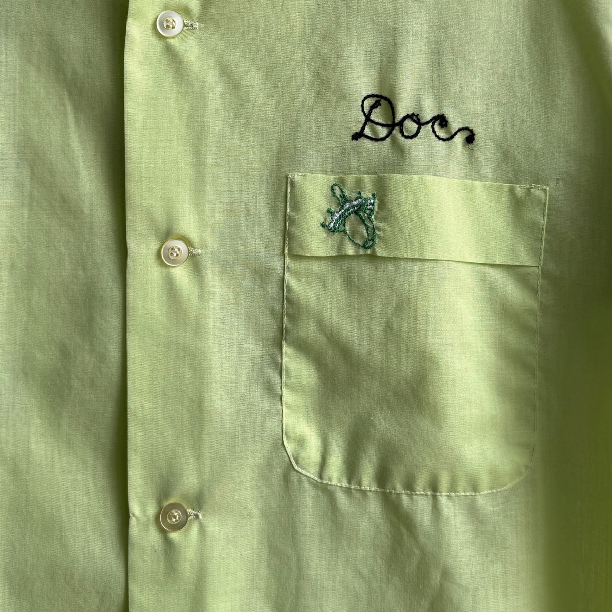 1960s The Times Newspaper Green Bowling Shirt