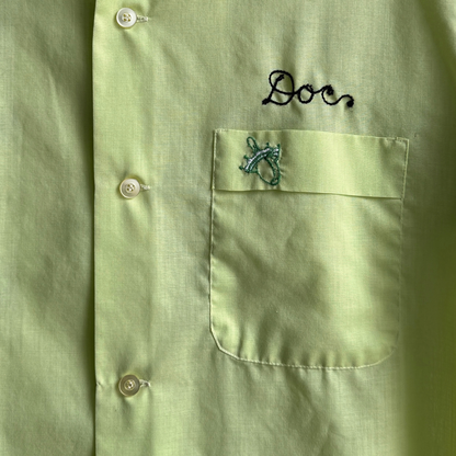 1960s The Times Newspaper Green Bowling Shirt