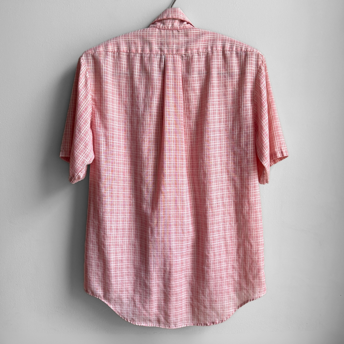 1970s Red Check Print Dress Shirt