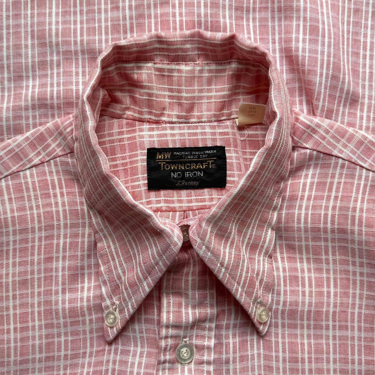 1970s Red Check Print Dress Shirt