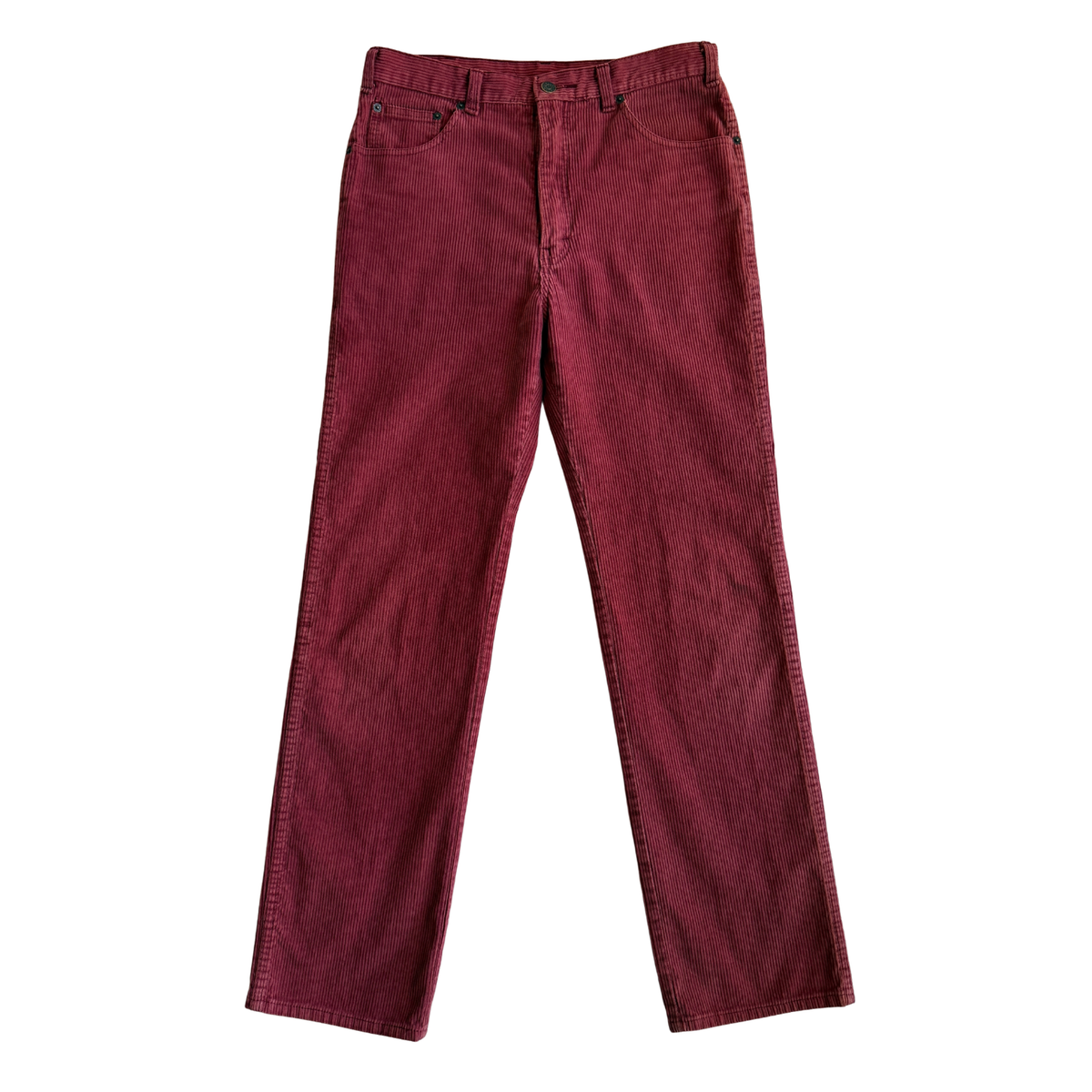 1980s Maroon Red Corduroy Pants (30)